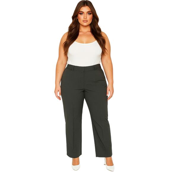 attention Pants - Attention Womens Dress Pants Gray 16 Career Work Slacks Stretch Trousers